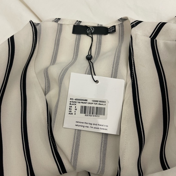 Missguided stripe tie front crop top - Picture 9 of 10
